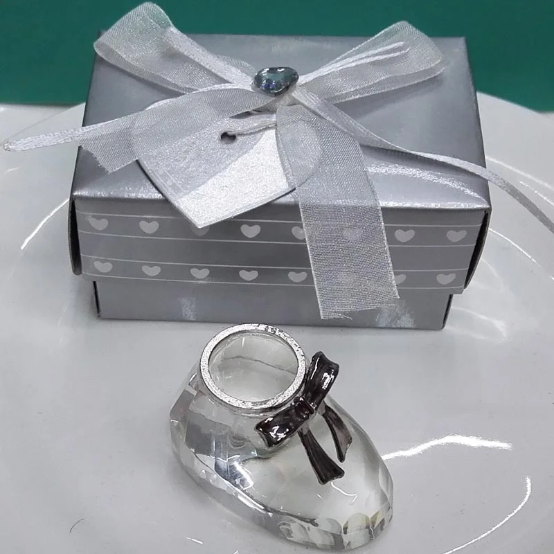 50pcs Christening Return Gifts Choice Crystal Baby Shoe Baptism Souvenir Shower Favor And Gift For Guest | Дом и сад