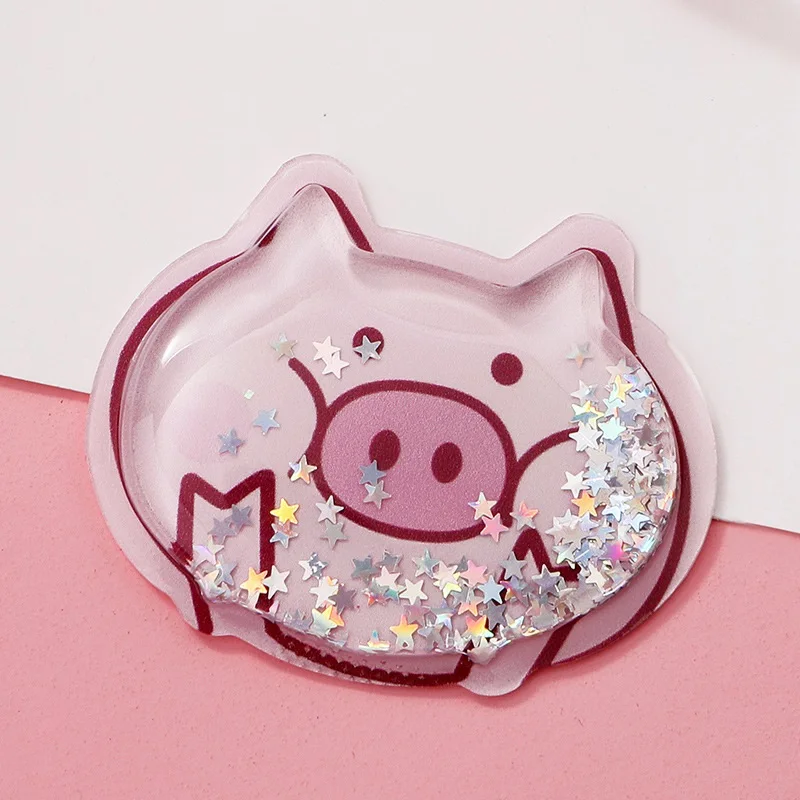 Pig Универсальный мультфильм Жидкий блеск мобильный телефон стенд кронштейн Телефон держатель Снятие Стресса Squeeze soft pack для iphone xs max VS попсокеты на телефон попсокет для телефона - Цвет: Pig