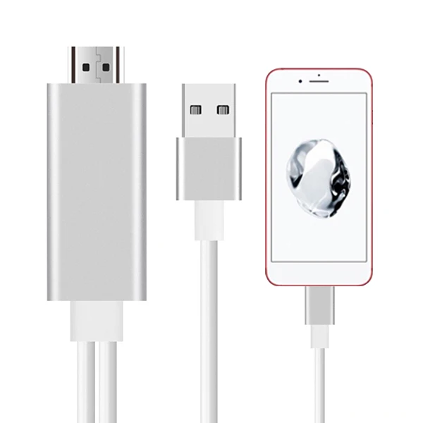 Silver USB к HDMI конвертер для Lightning к HDMI зеркальный кабель адаптер для Apple iPhone X 8 7 6S iPad HDMI ТВ Цифровой AV адаптер - Цвет: Silver