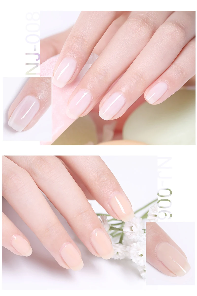 NEE JOLIE 3.5ml Candy Nude Color Nail Polish Fast Dry Semi-transparent Jelly Effect Environmental Nail Varnish