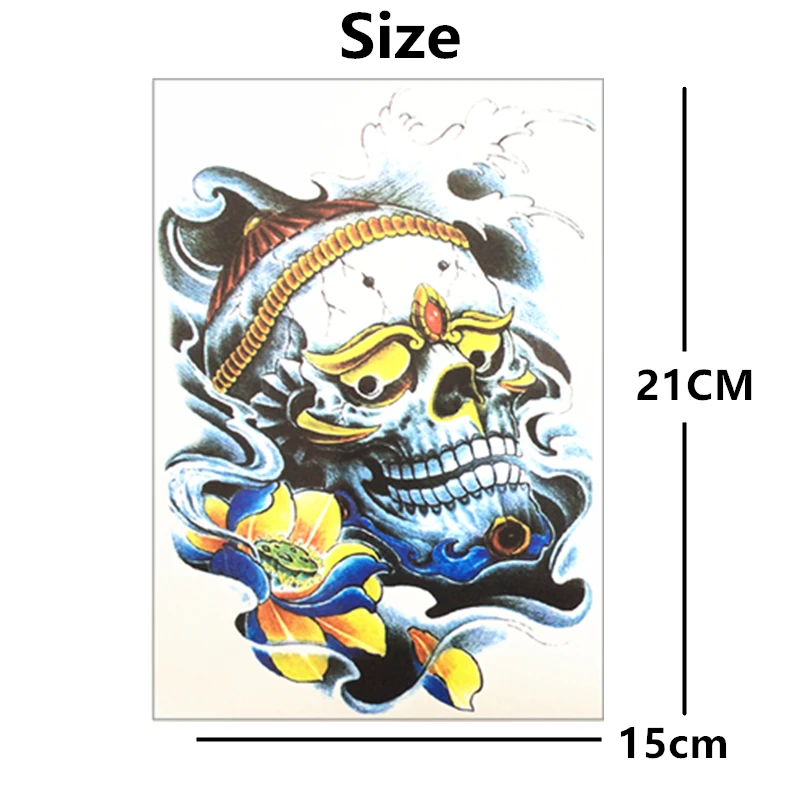 SHNAPIGN Скелет богатого временного тела художественная Вспышка татуировки