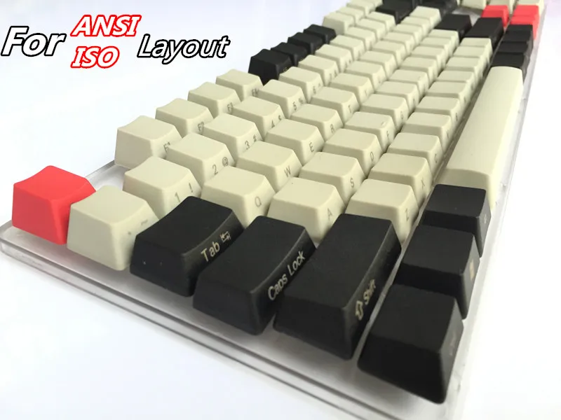 Крутой джаз черный серый смешанный Dolch толстый PBT ANSI iso макет 104 87 61 колпачок для