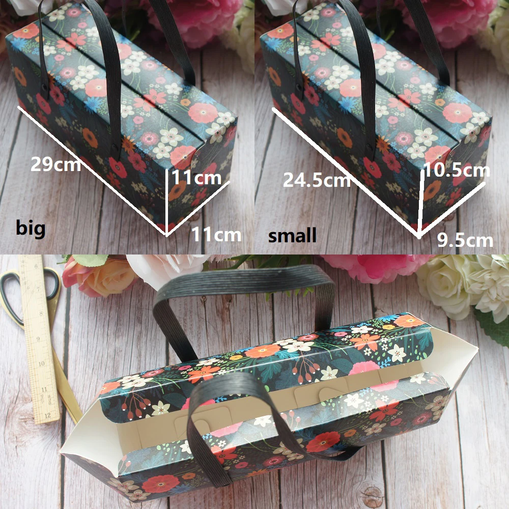 Темно синий цветной цветок 5 шт. портативная бумажная коробка как рулон торт