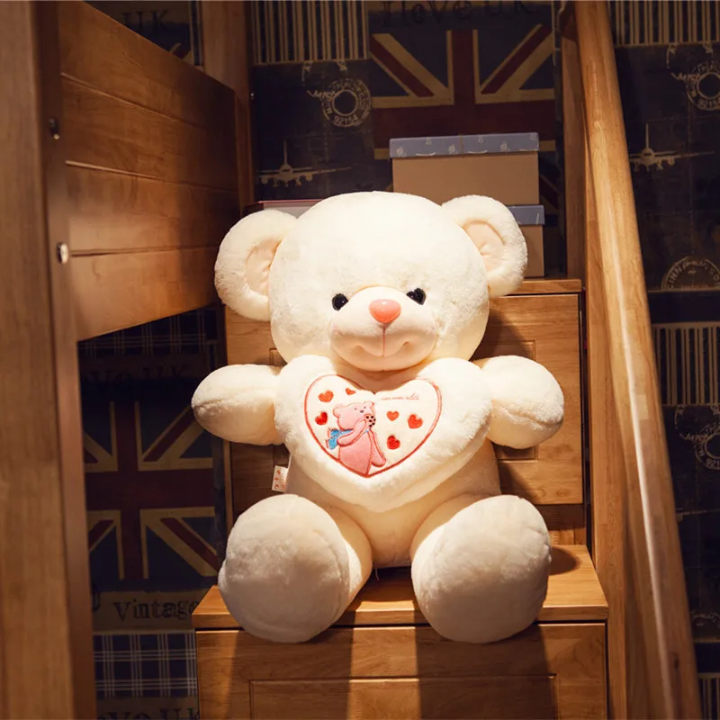 1 шт. 70 см милый медведь с сердцем кукла большой размер плюшевые игрушки мягкие