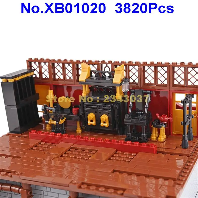 Xb01020 3820 шт. архитектура китайский кинотеатр 7 строительных блоков игрушка|Блочные