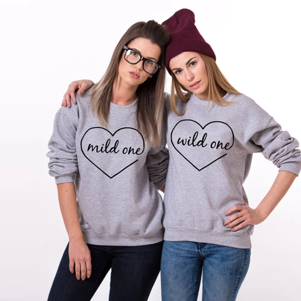Женский свитер с длинным рукавом мягкий надписью Wild One BFF одинаковый пуловер для
