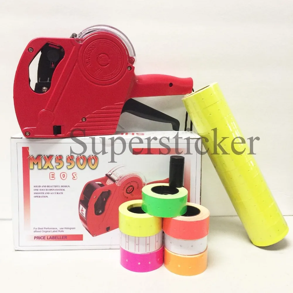 

[ Fly Eagle ] MX-5500 EOS 8 Digits Price Tag Gun Labeler Labeller + 5000 Yellow labels +1 Ink