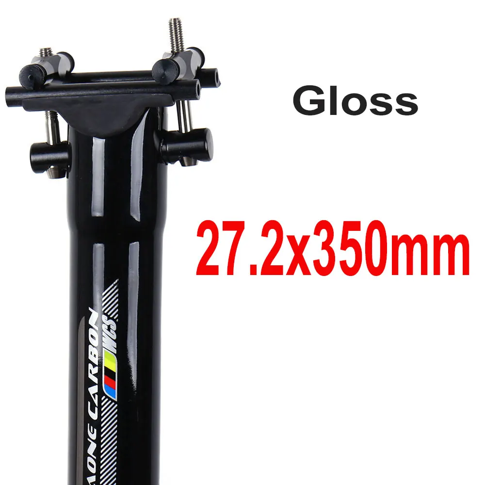 Gloss 27.2x350mm Дорожный велосипед полный углеродного волокна подседельный штырь для горного велосипеда, подседельные штыри MTB части 27,2/30,9/31,6 мм x 350 мм Велосипеды части Титан винты - Цвет: Gloss 27.2x350mm