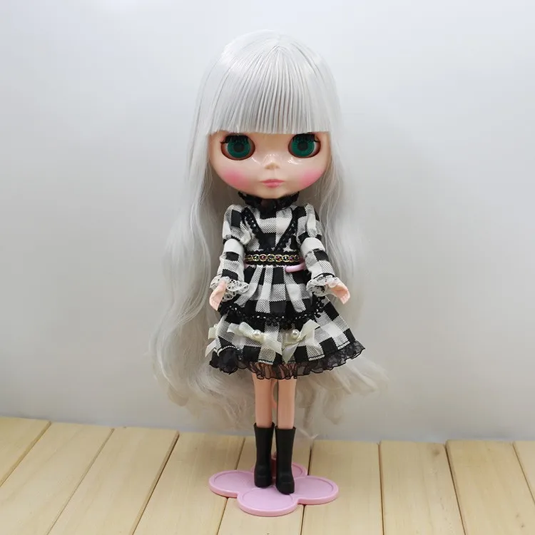 Обнаженная шарнирная кукла blyth neo 280BL1003 серебряные вьющиеся волосы с челкой игрушка подарок Сверкающее лицо