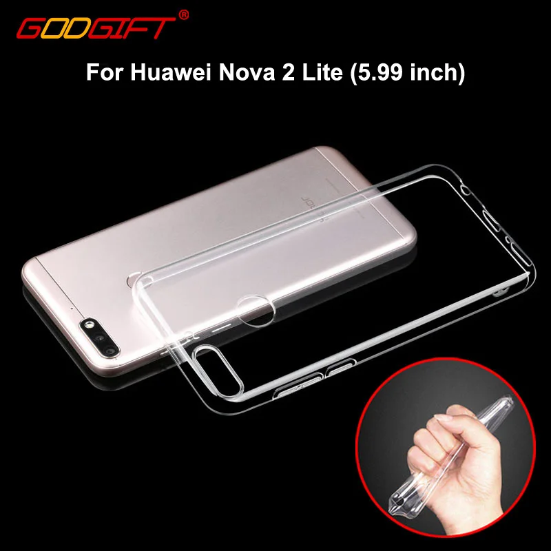 GodGift huawei Nova 2 Lite случае Роскошные Nova2 прозрачный силиконовый чехол для телефона
