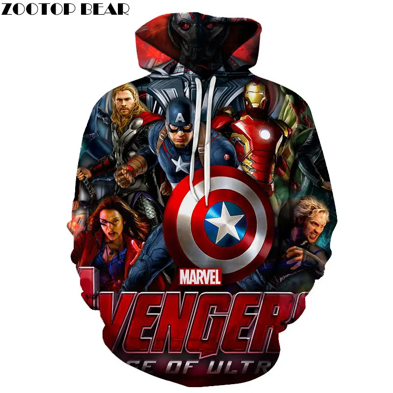 Ultron Age 3D печать Мстители 4 худи Мужские Толстовка Пуловер Marvel спортивный костюм весенняя одежда Мстители Азиатский размер S-6XL