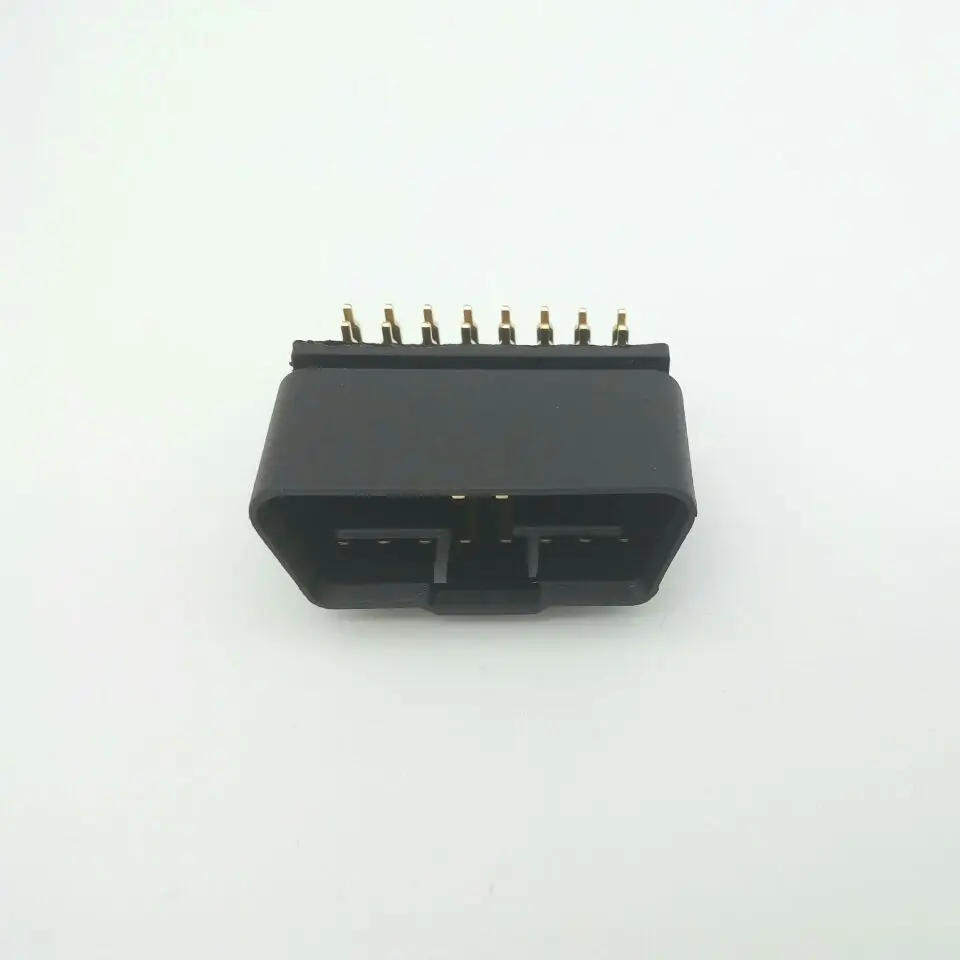 OBD2 12V/24V 16 pin золотой разъем с 90C градусов для припоя|Соединители| |