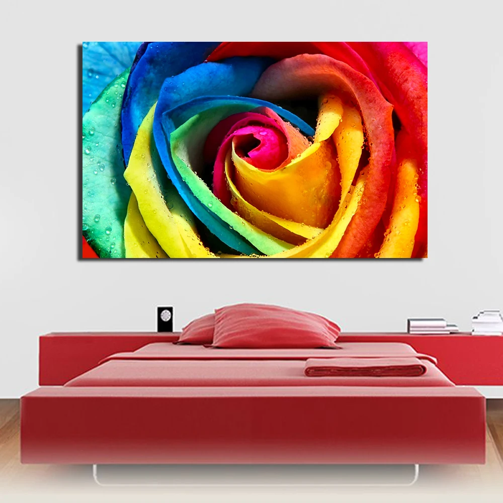 JQHYART настенные картины Великолепные розы Гостиная Современная картина домашний