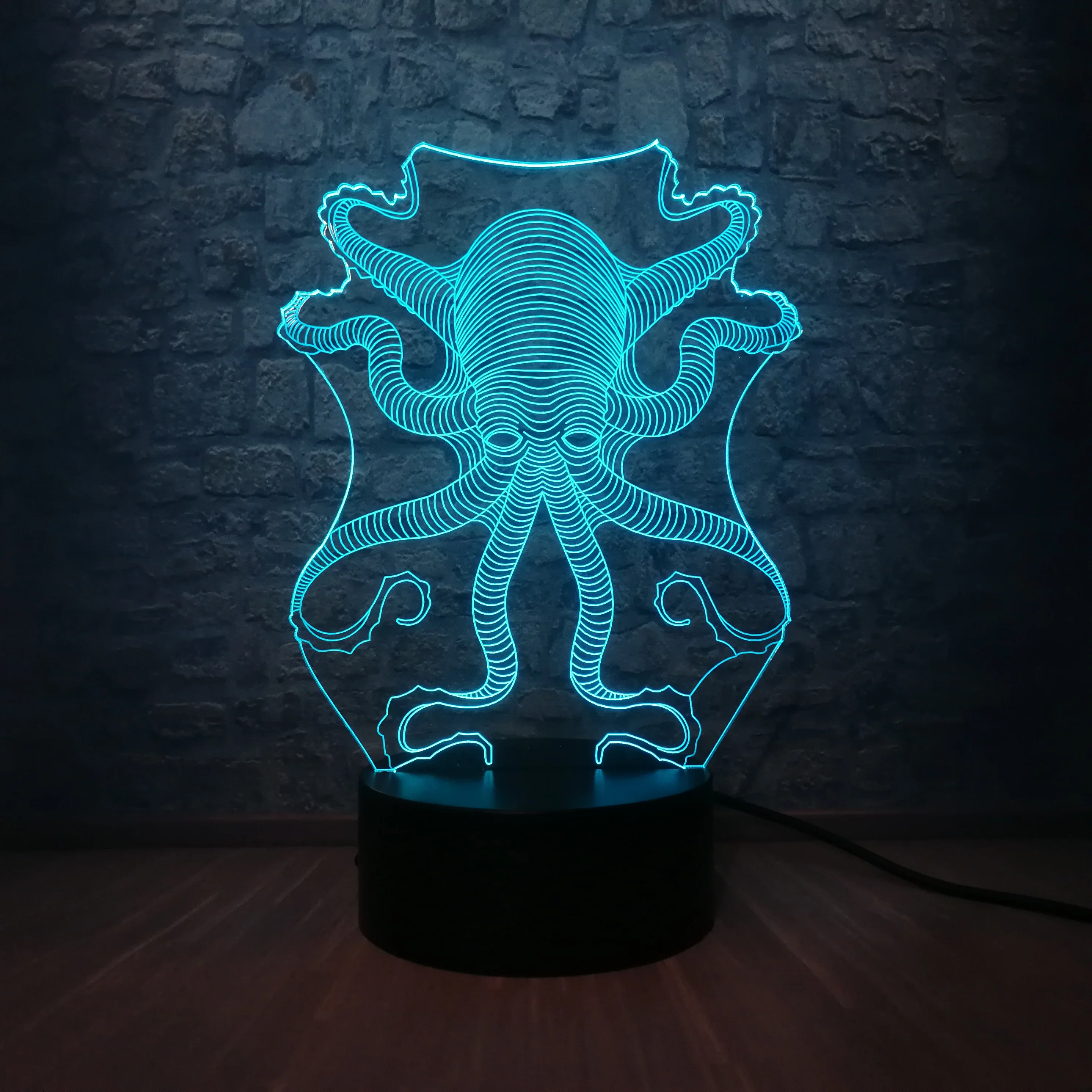 Яркие 3D животных Осьминог Каракатица RC USB светодиодный светильник Подводный мир