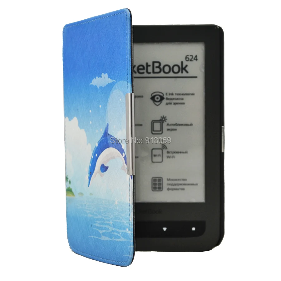 Защитный умный кожаный чехол для PocketBook Touch 624/626 ereader + Защитная пленка экрана 1 шт. |