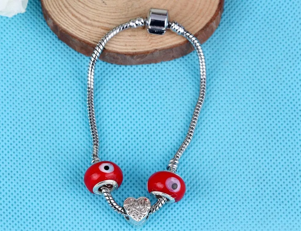 

Антикварные оригинальные браслеты в форме сердца для женщин, стеклянные бусины, подвеска, фирменный амулет, браслет на запястье и браслет, ю...