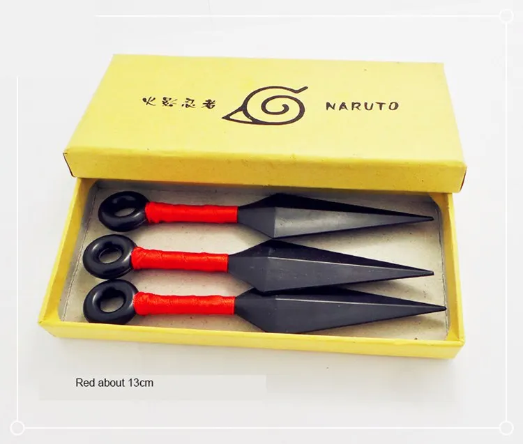 small kunai red Модные Аниме Наруто пластиковые Shuriken Косплей Аксессуары 4th Hokage маленький кунай оружие ноги сумки для Хэллоуина коллекции - Цвет: small kunai red