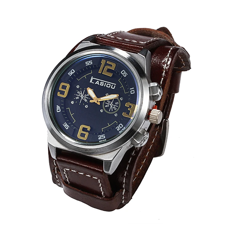 CCQ Взрыв подлинной кожаный ремень часы досуга сплава смотреть глубиной