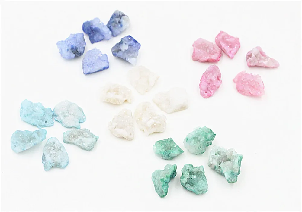 Разноцветный браслет с подвеской Geode кристаллами круглой формы|Ювелирная