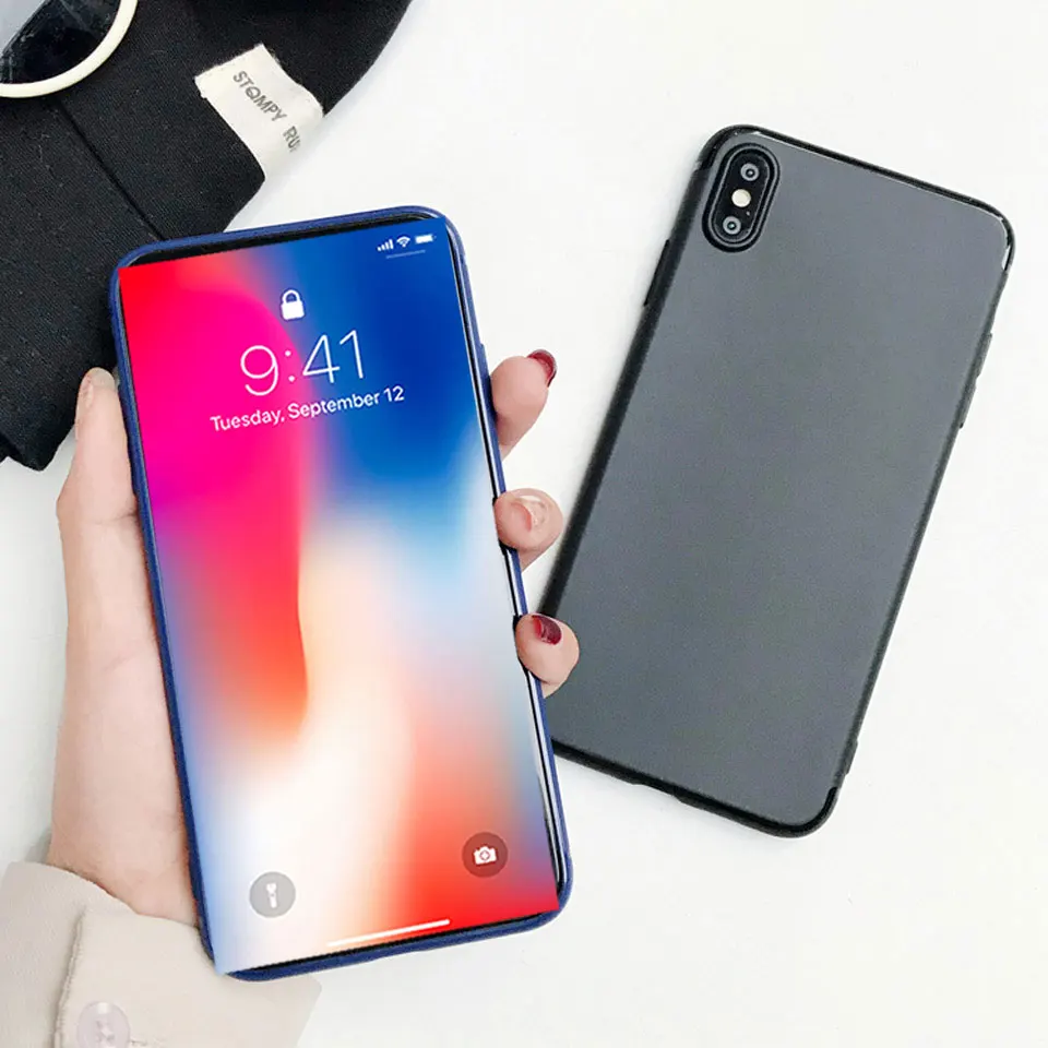 Матовый Силиконовый чехол для iphone XR XS MAX X 7 8 Plus SE 5 5S 6 6s samsung Galaxy S9 S8 S7 Edge Note 9 Mate