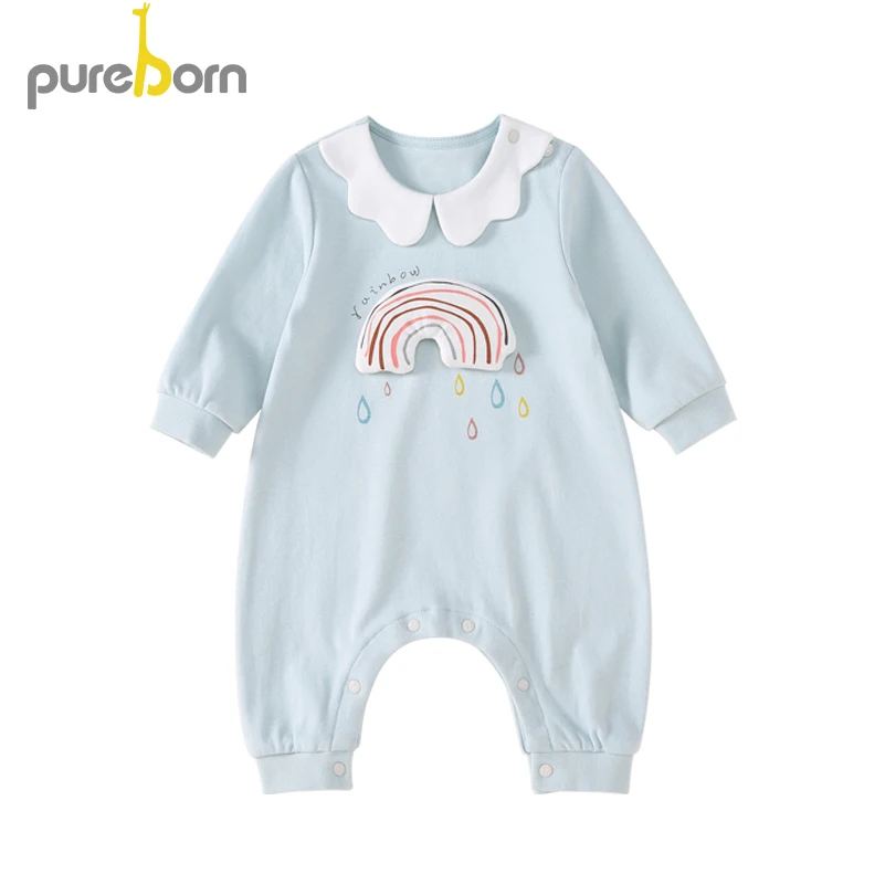 Pureborn/комбинезон для маленьких мальчиков и девочек Одежда младенцев унисекс