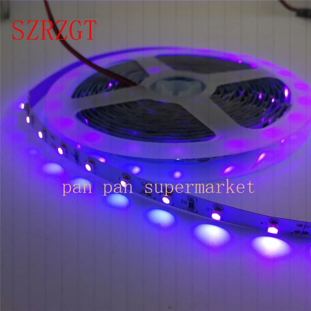 12V ультрафиолетовый 395 405nm прокладки СИД светильник 3528 SMD 60 светодиодов/m 120led/m нет