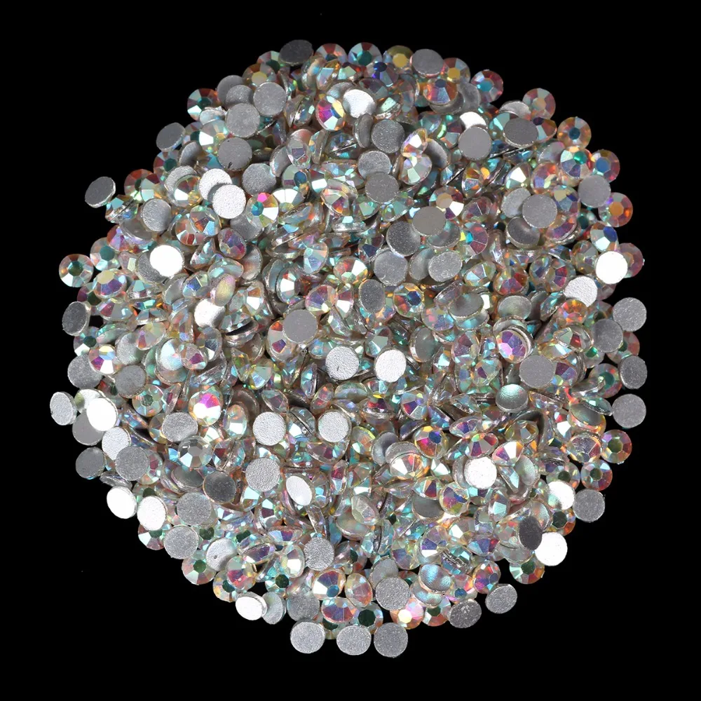 

Makartt 60 Bags/lot 3 Size Flat Back Diamante Glass AB Crystal Gems Flatback Non-hotfix Rhinestones Nail Art Decoration XD0200