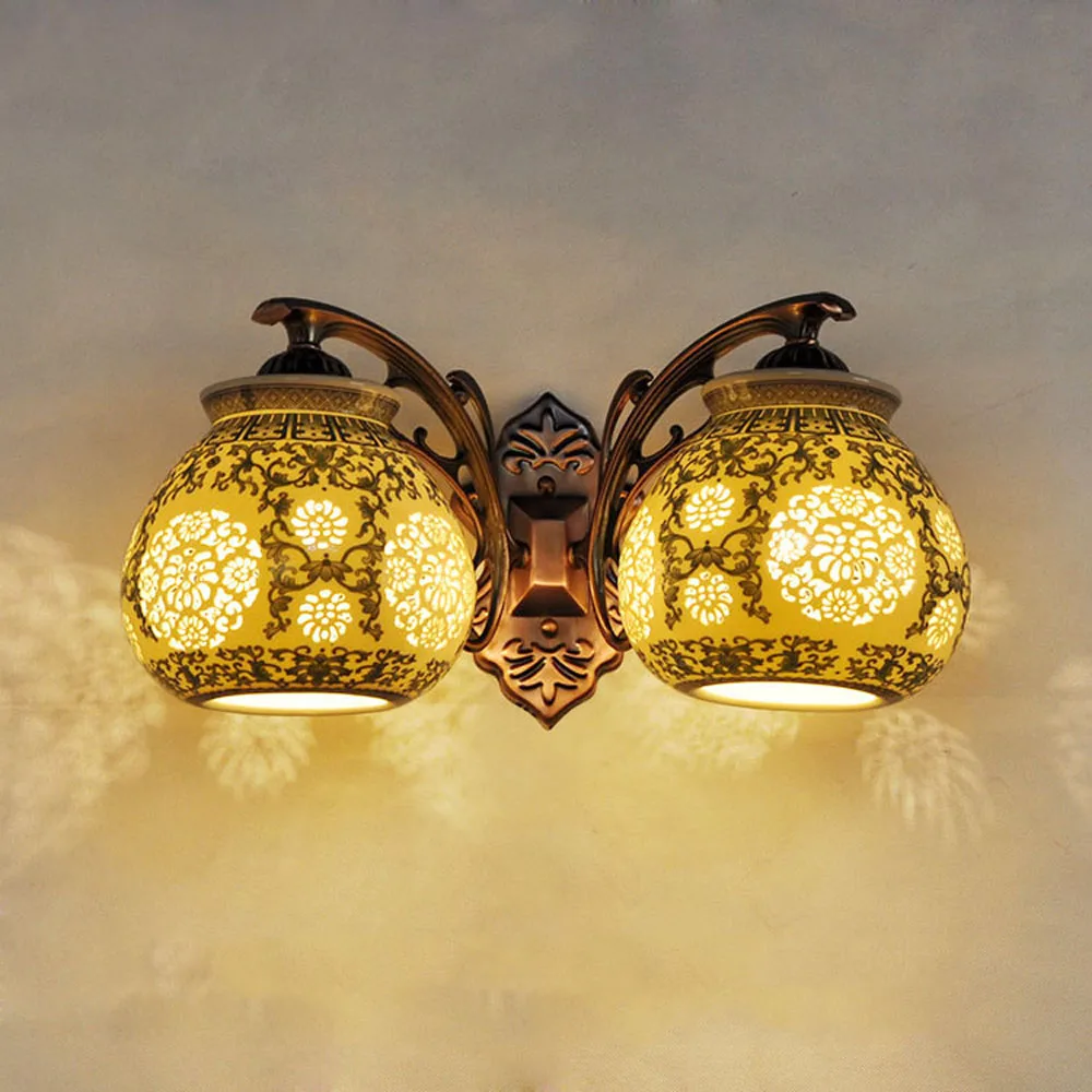 Керамические настенные светильники в китайском стиле ретро 220 В для лофта