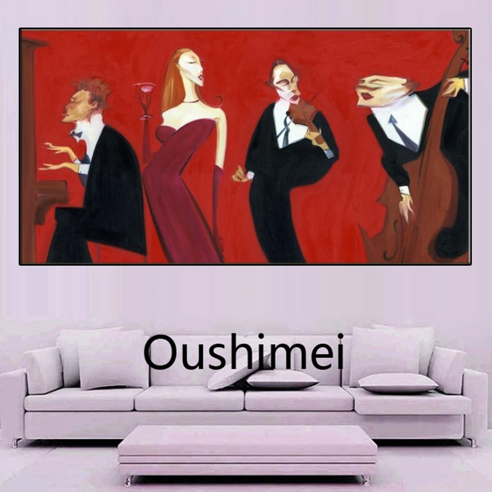 Новинка ручная роспись изображение персонажа современный пейзаж картины на