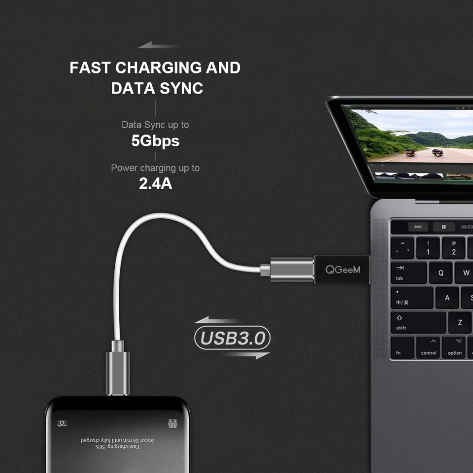Адаптер QGeeM USB 3 1 Type C Мама-папа 0 10 Гбит/с | Электроника