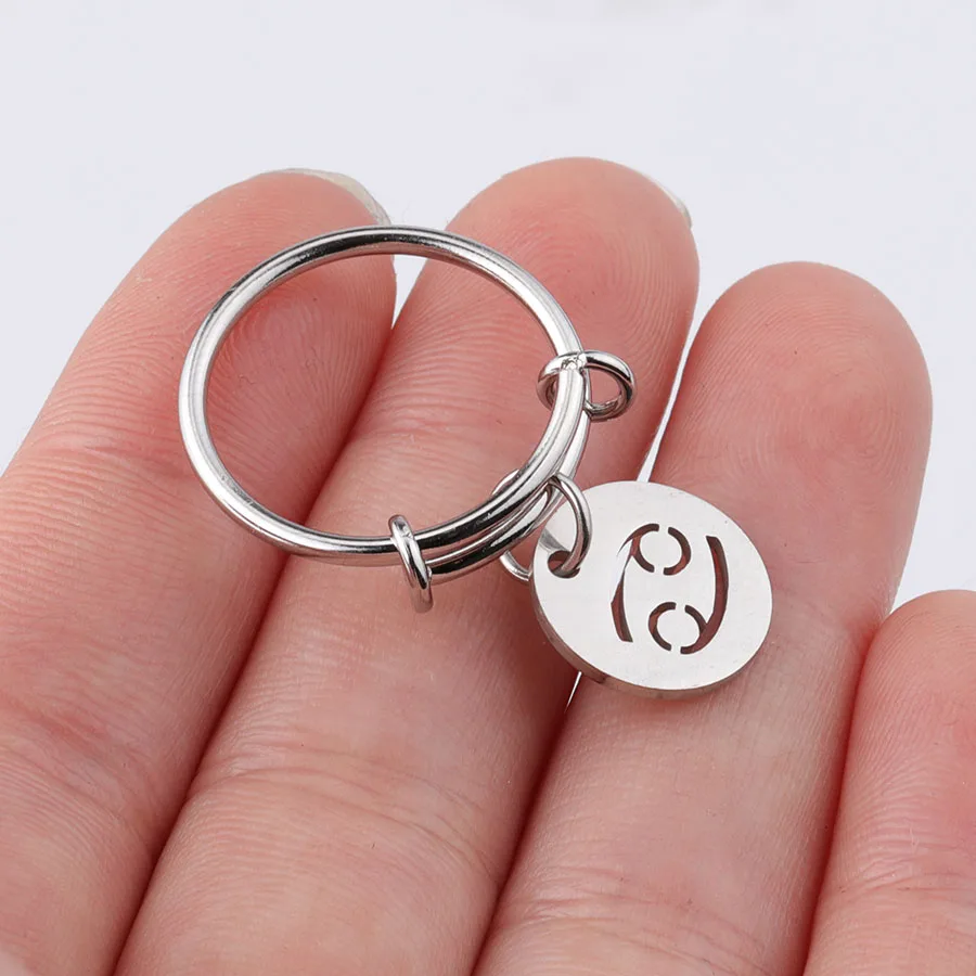 Fnixtar нержавеющая сталь 12 созвездия зодиака знак палец кольцо 1 6 мм регулируемый