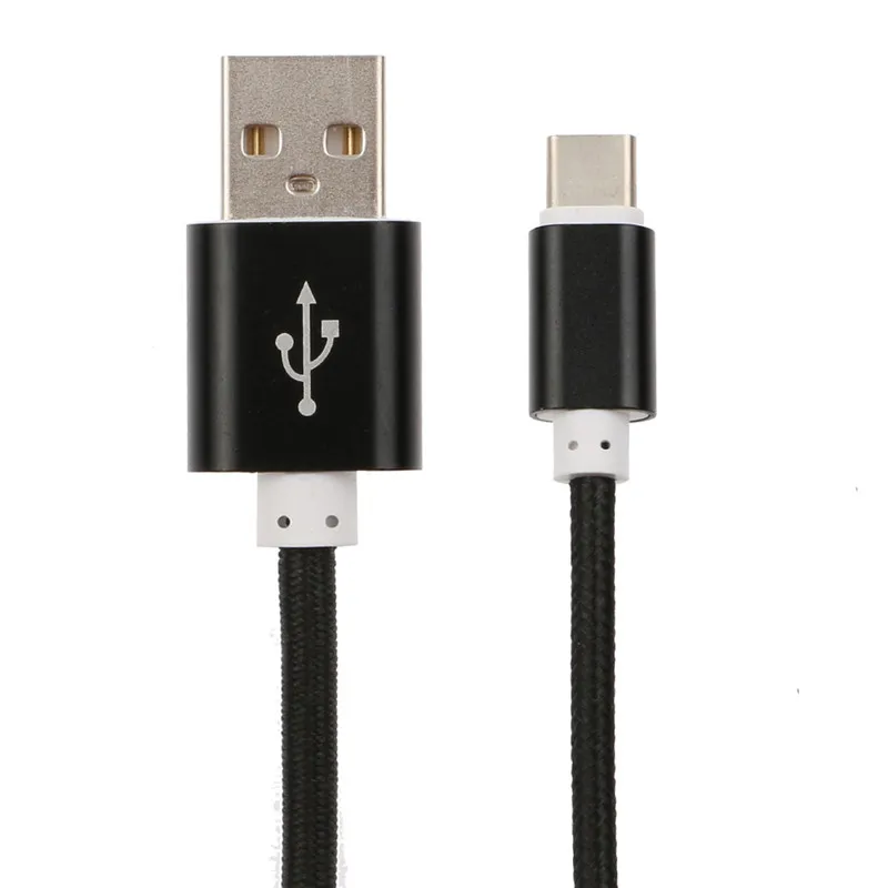 2019 Новое нейлоновое вязаное алюминиевое USB 3 1 type-C 2A зарядное устройство для