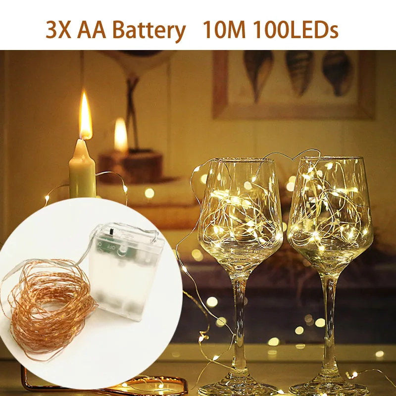 AA Battery 100LEDs Светодиодный светильник-Гирлянда для занавесок, Сказочная сосулька ЕС или батарея, Рождественская гирлянда, Свадебная вечеринка, окно для патио, уличный светильник-гирлянда, украшение - Испускаемый цвет: AA Battery 100LEDs