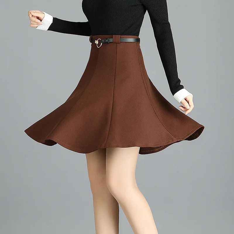 Новый вязать юбка трапеция Для женщин осень 2017 г. Зимние черные сапоги Высокая