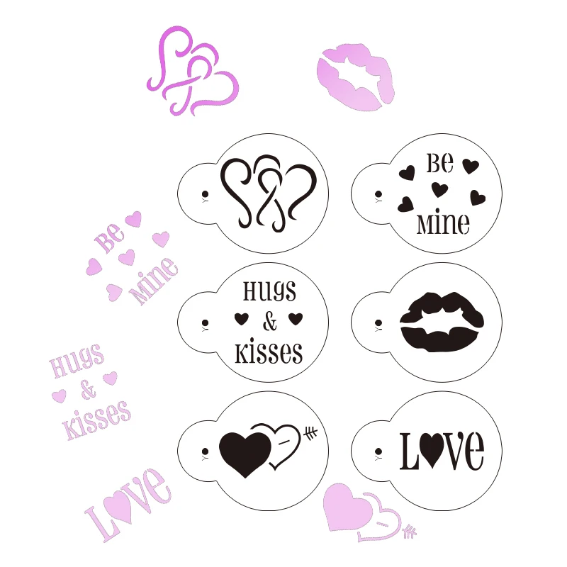 Трафареты для печенья 6 шт./лот тканевые сахарные сита форма Love Форма кексов формы