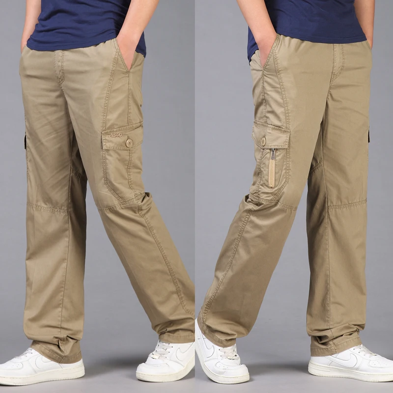 

military plus size men cargo pants 6XL 5xl 4xl XXXL Men Solid Baggy Loose Elastic Cotton Sweatpants Casual Pants Trousers Large