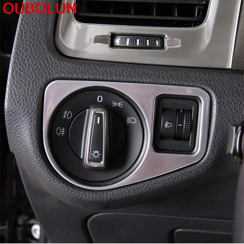 OUBOLUN Авто ABS хром для Volkswagen VW Golf 7 MK7 2013 2014 2015 Крышка контроллера переключателя фары