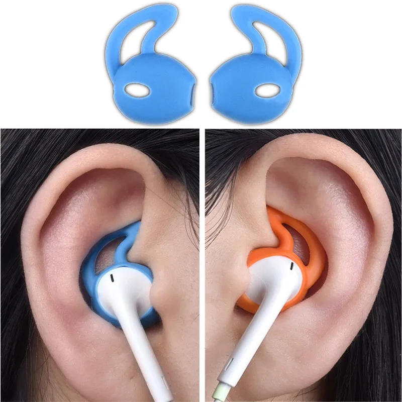 2 шт для Airpods чехол силиконовый Противоскользящий ушной крючок наконечники для наушников колпачки для iPhone Apple наушники амбушюры Earpods наушники