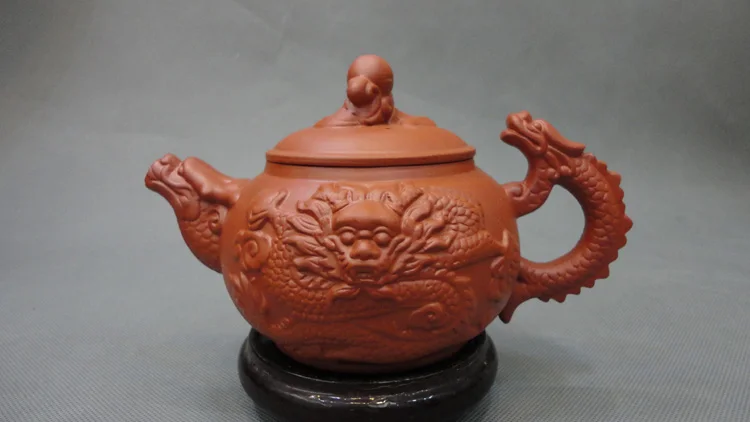 Оригинальный чайник из искусственной кожи 4 шт. [1 + 3 чашки] с драконом 360 мл