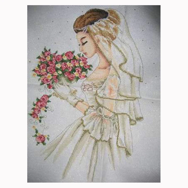 Набор для вышивки крестиком комплект сделай сам красивой невесты счастливая