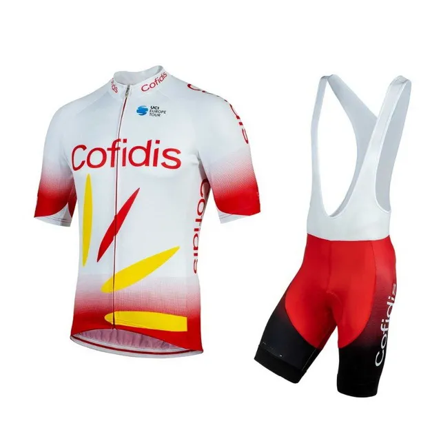 2019 COFIDIS PRO TEAM Мужская велосипедная Джерси с коротким рукавом одежда нагрудником