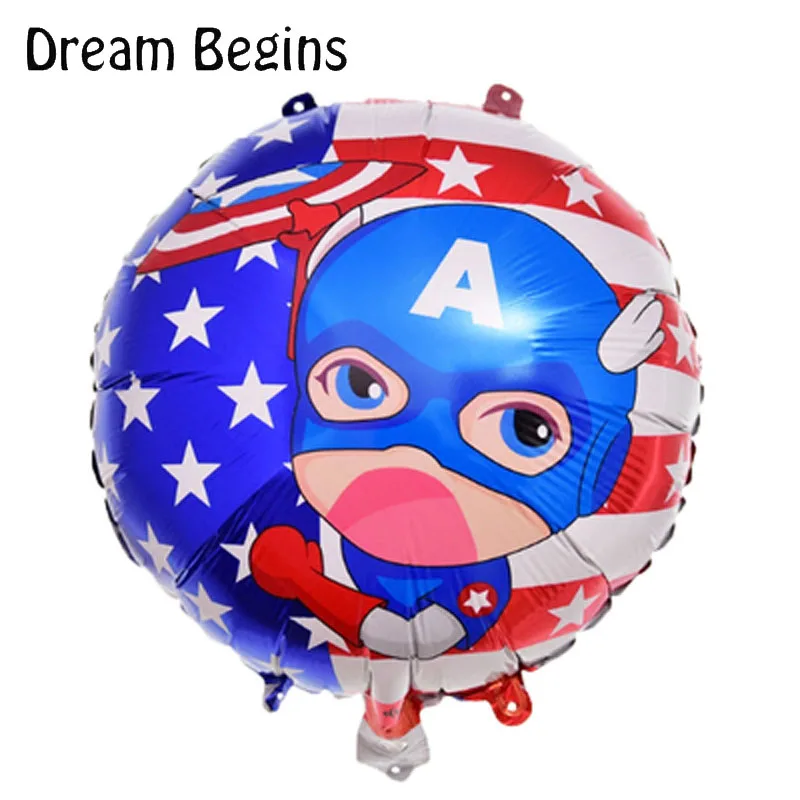 DB 2Pcs lot 18inch Captain America cartoon stars stripes national flag pentagram independence day birthday decoration balloons | Дом и сад