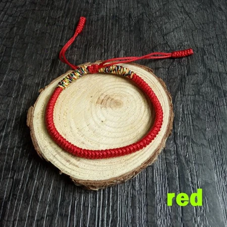 red RINHOO винтажные Тибетские буддийские очаровательные тибетские браслеты и браслеты для женщин и мужчин ручной работы с узлами веревочный браслет "Будда" - Окраска металла: red