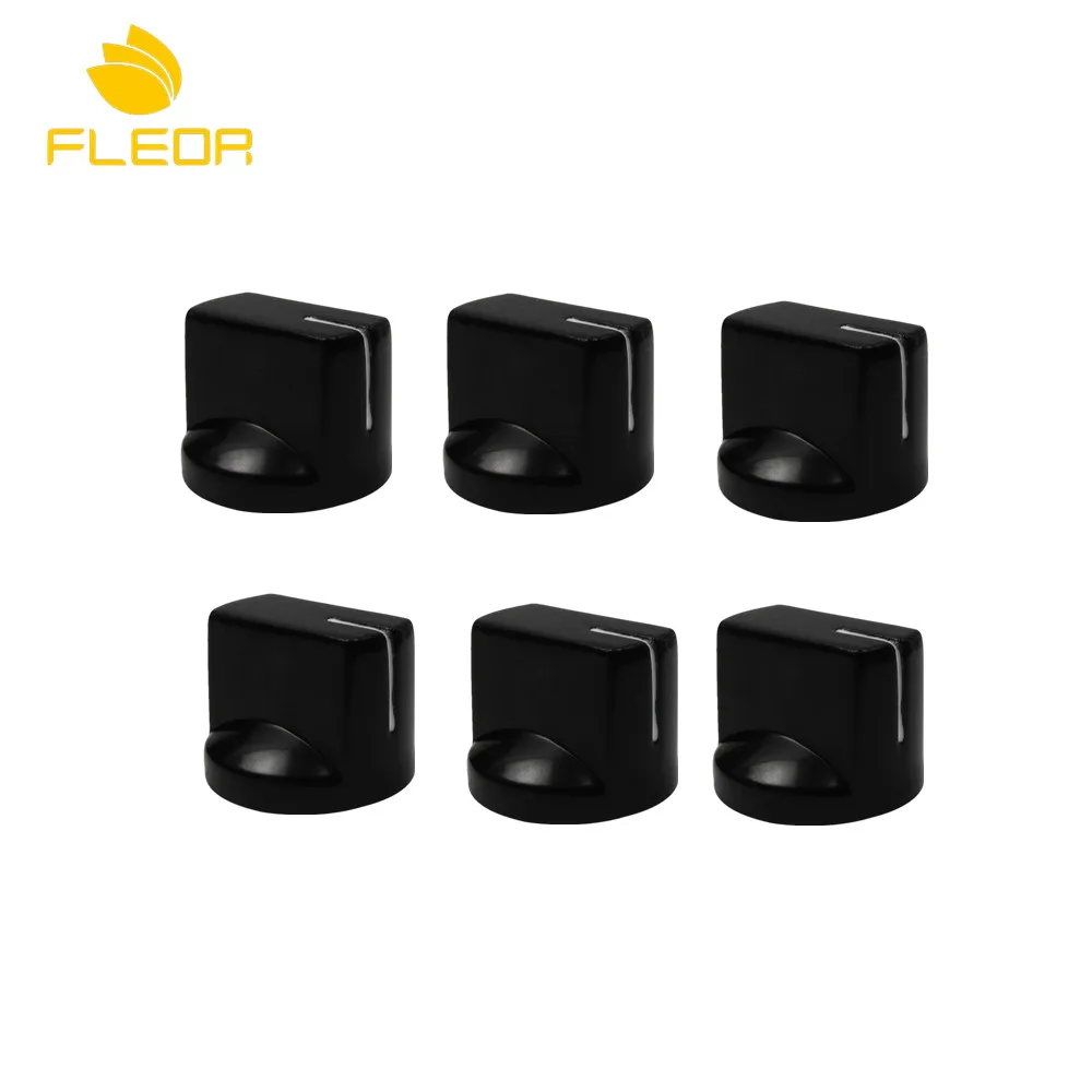 FLEOR 50 шт. черный пластиковый флеш Бас гитарный эффект педали усилителя ручки усилителя аксессуары для гитары