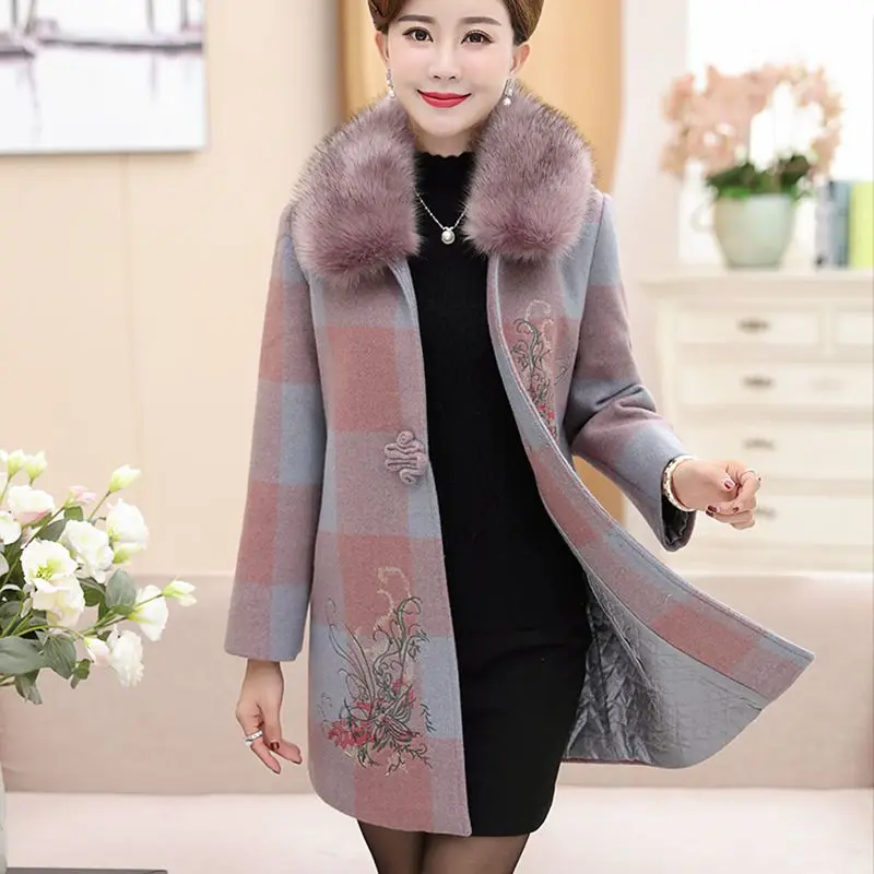 2018 осенне-зимнее женское Шерстяное Пальто Новый стиль Мода большой меховой