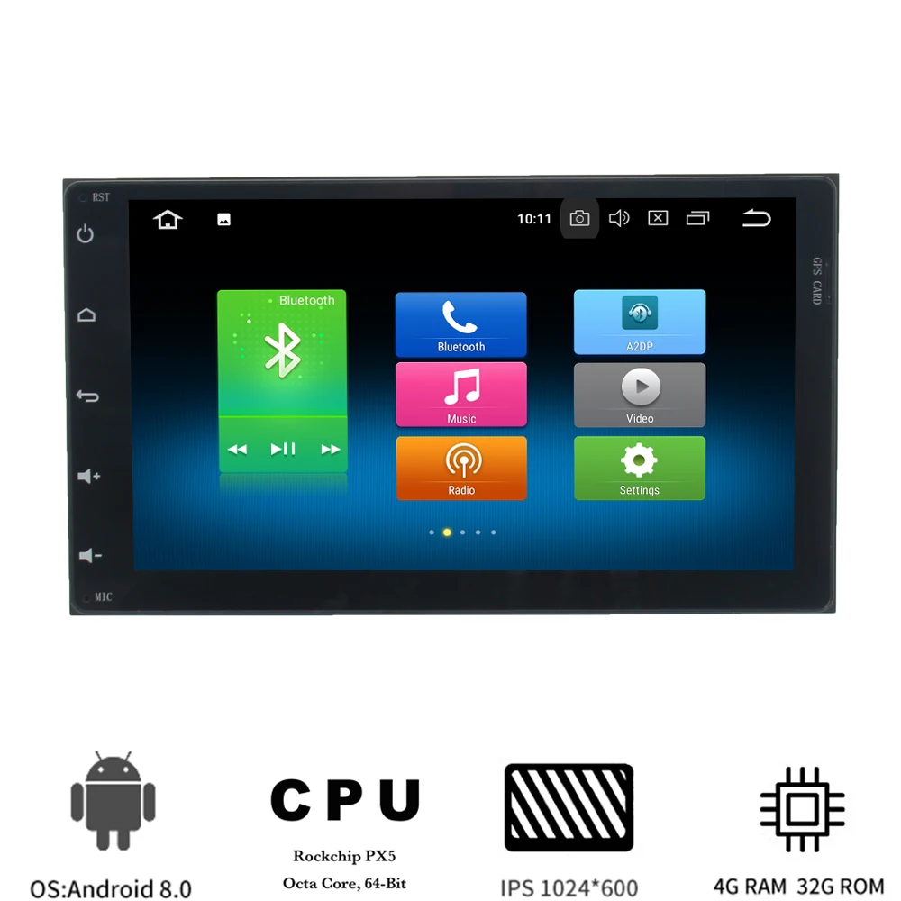 Автомобиль 2 din " Android 8,0 multime плеер для Toyota Corolla Camry Prado RAV4 Hilux 230x130 мм головное устройство с 8 ядрами 4 Гб+ 32 Гб wifi