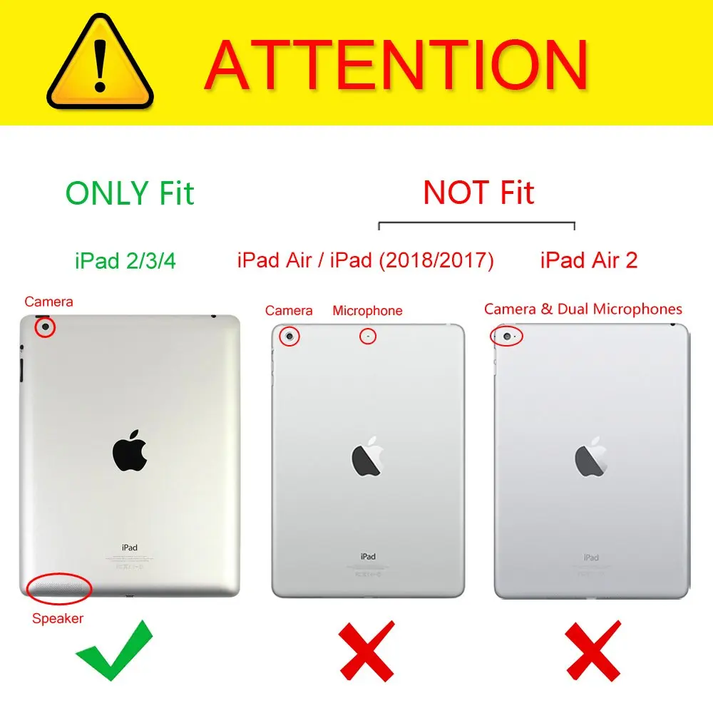 Чехол для Apple ipad 2 3 4 из искусственной кожи магнитный передний умный чехол +