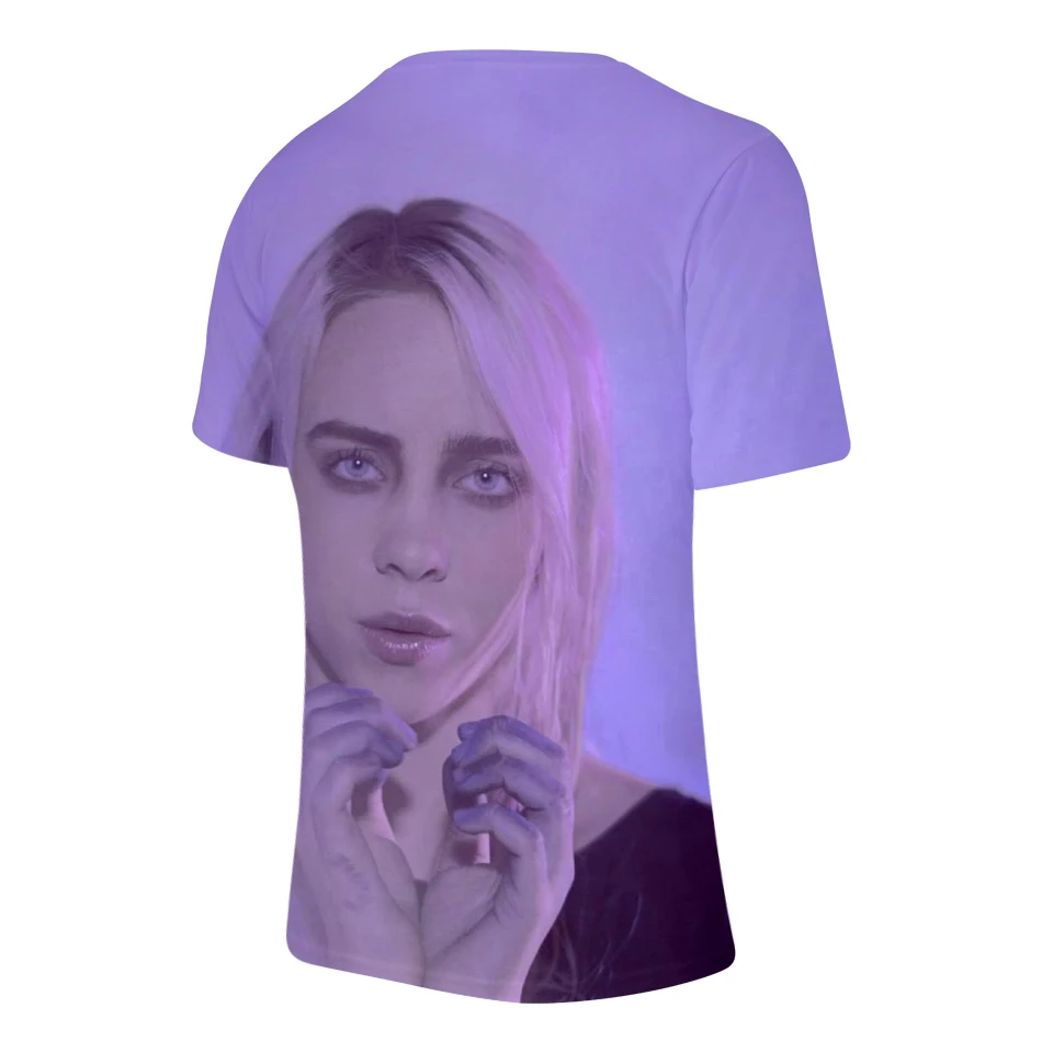 Billie Eilish, новинка, 3D футболка, для мужчин, летняя мода, хип-хоп, Harajuku, повседневная одежда, Billie Eilish, 3D, для девочек, желтая футболка
