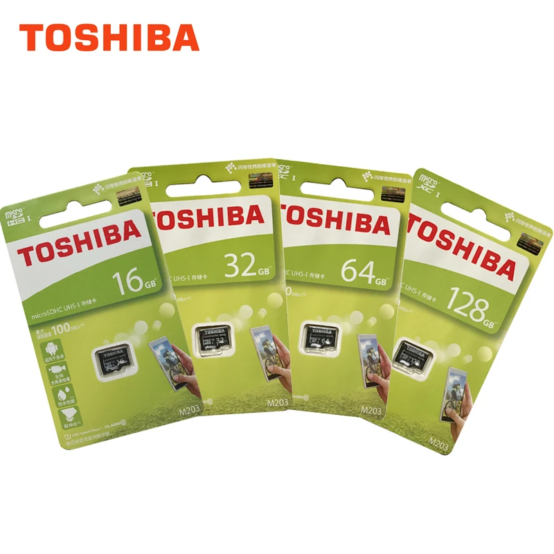 Оригинал TOSHIBA M203 Micro SD карта UHS-I 16 ГБ 32 Гб MicroSDHC 64 128 MicroSDXC флэш-карта памяти U1 класс 10