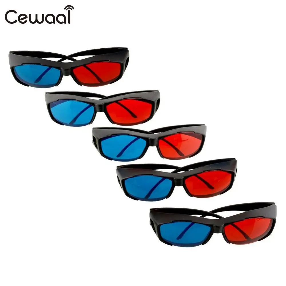 Cewaal 5 шт. виртуальной реальности красный синий 3D очки Рамка для объемного кино на DVD juegos игры театральные проекты аксессуары
